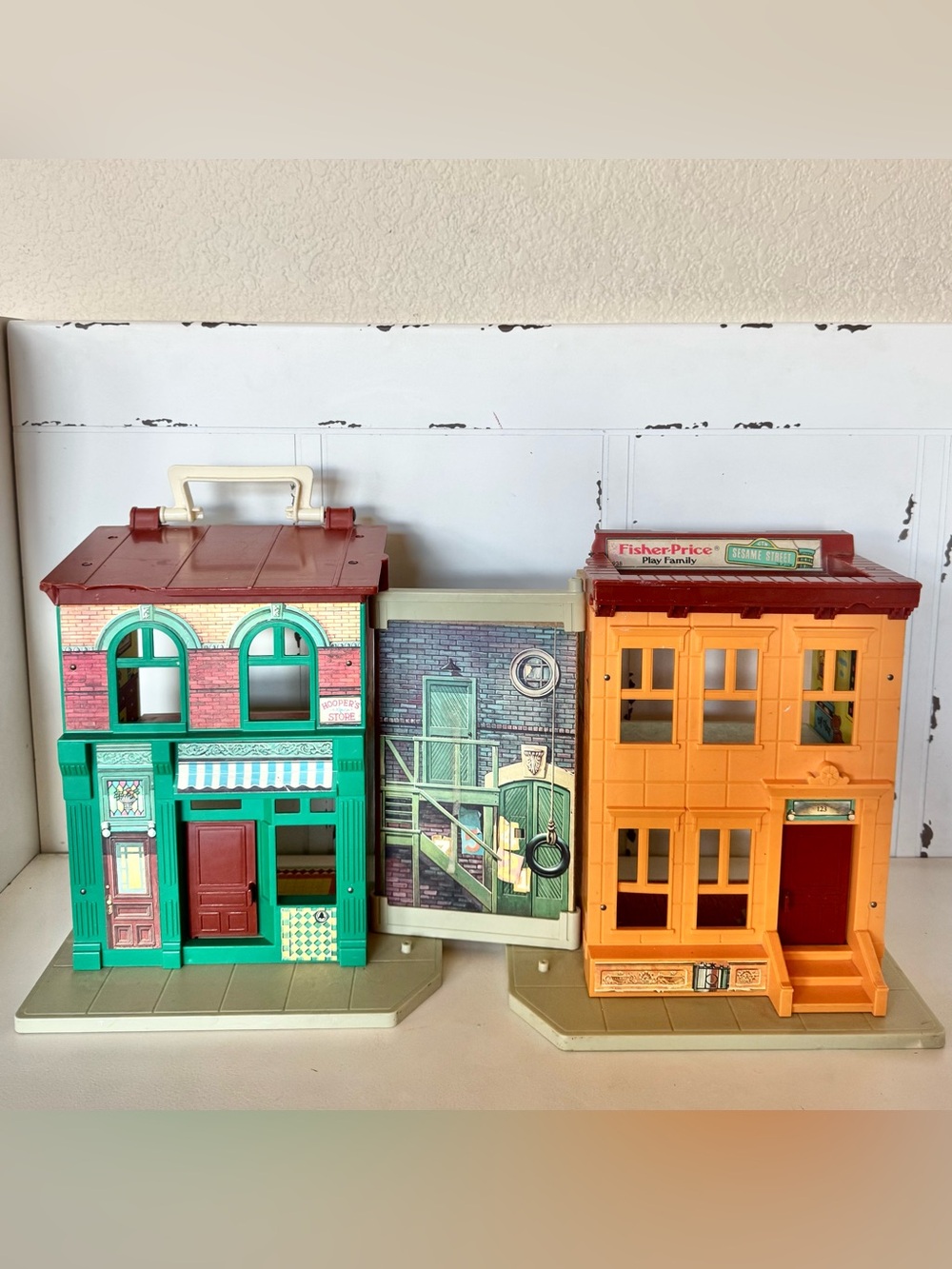 Vintage Fisher-Price 1975 Sesame Street Play Family House Set #938 Hoopers Store
